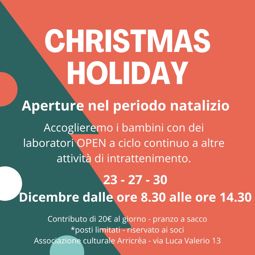 2024/12/23 – CHRISTMAS HOLIDAY -Intrattenimento bimbi a Natale