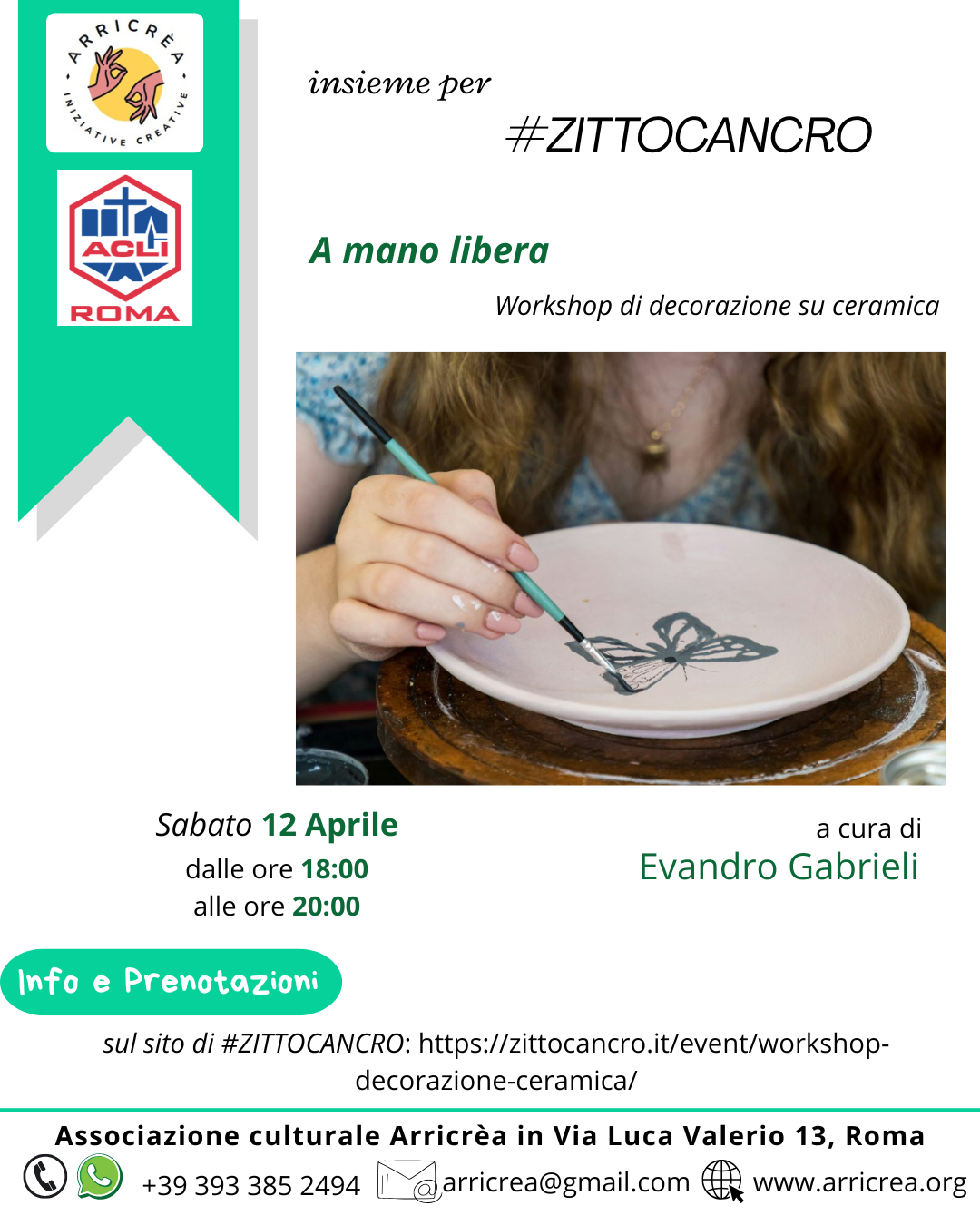 2025/04/12 – Workshop di ceramica per “Zittocancro”